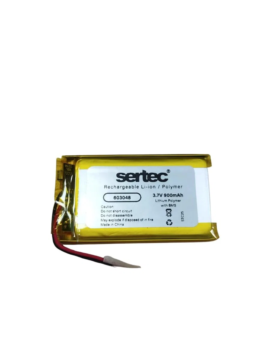 Sertec 603048 3. 7v 900 Mah Li-polymer Pil (devreli/1. 5a)