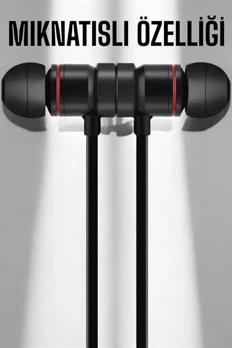 Kablolu Mıknatıslı Sport Kulaklık Bluetooth Bağlantılı görsel 3