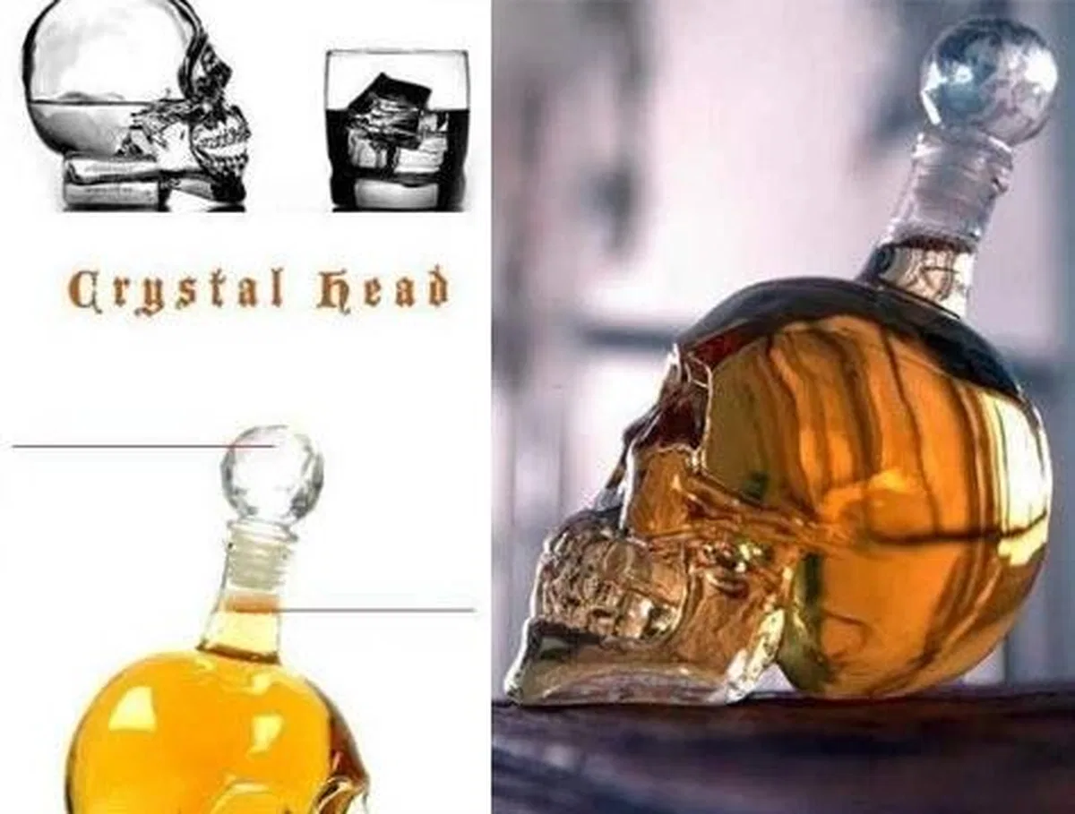 Crystal Head Kuru Kafa Cam Şişe 350 Ml görsel 4