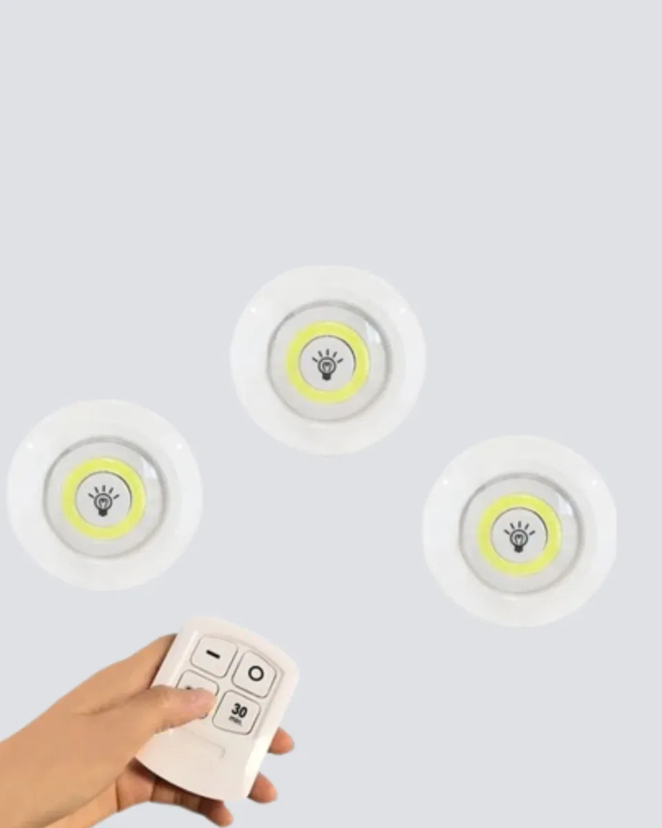 Kablosuz Gün Işığı 3’lü LED Spot Lamba Kumandalı görsel 3
