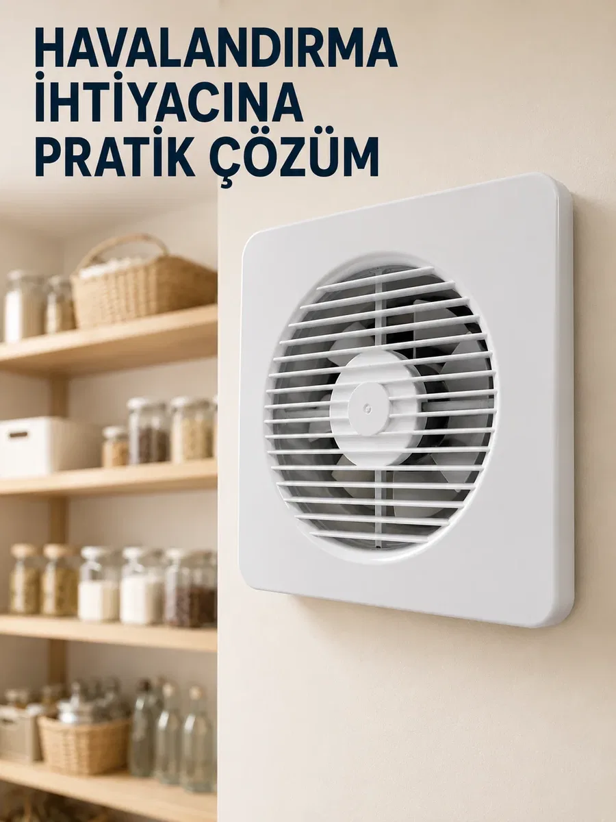 150 mm Dekoratif Aspiratör 20, 8 x 20, 8 cm 20 W 320 m³/h Duvar ve Tavan Tipi Havalandırma Fanı