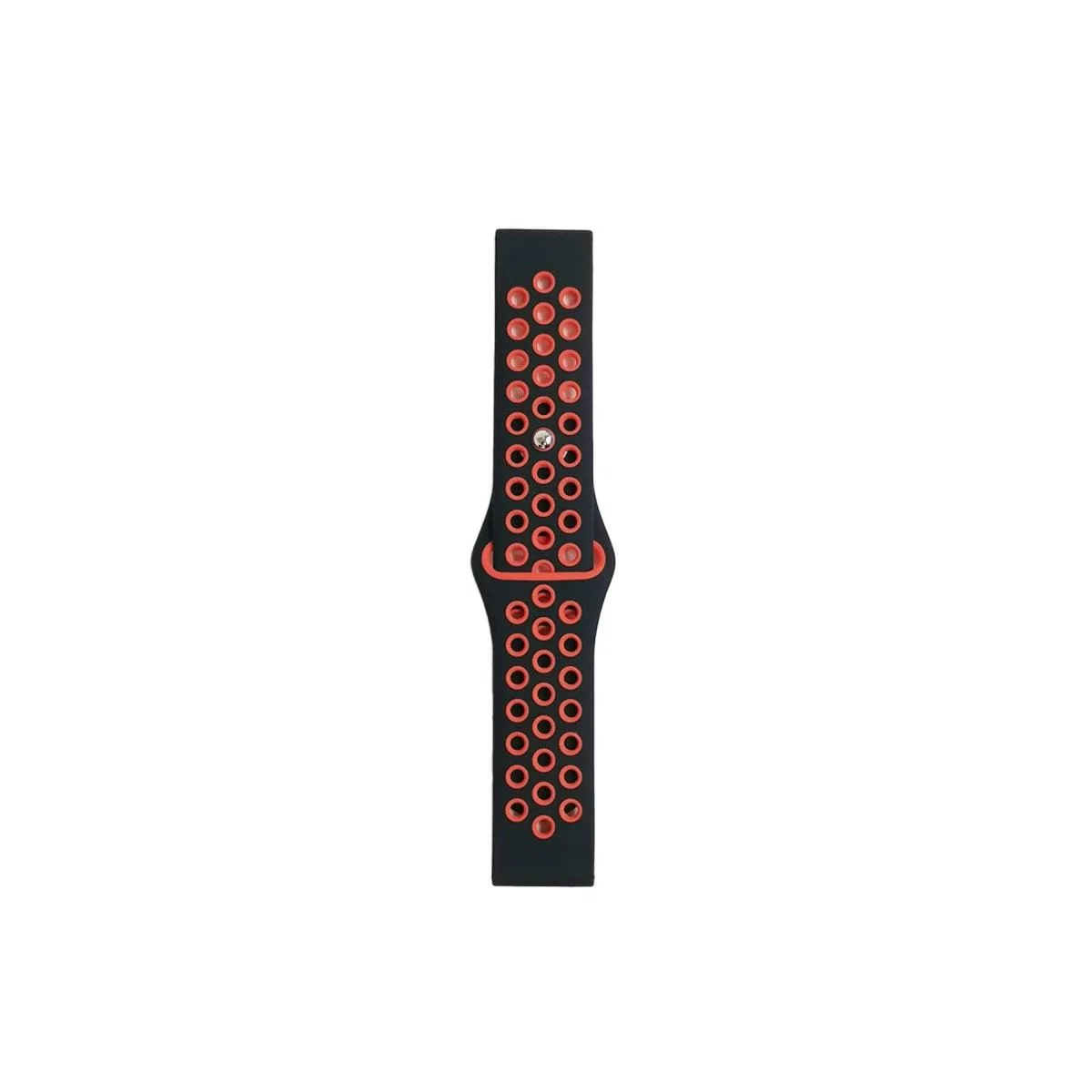 Watch 20mm Spor Delikli Kordon - Siyah-kırmızı görsel 2