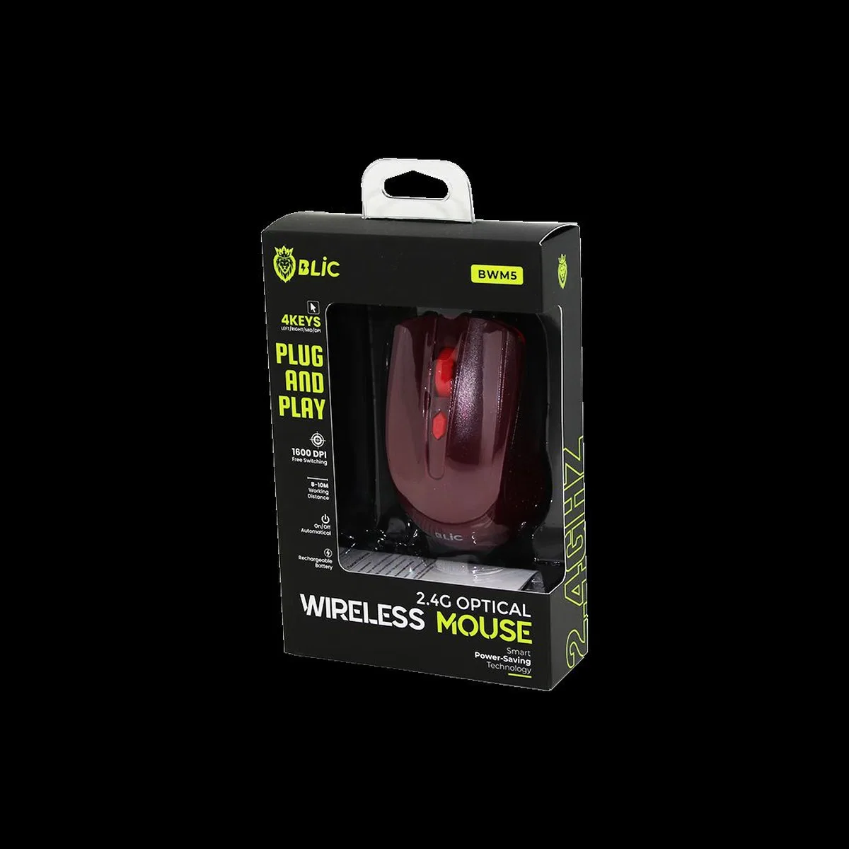 Kablosuz Mouse 1600 DPI Bordo görsel 2