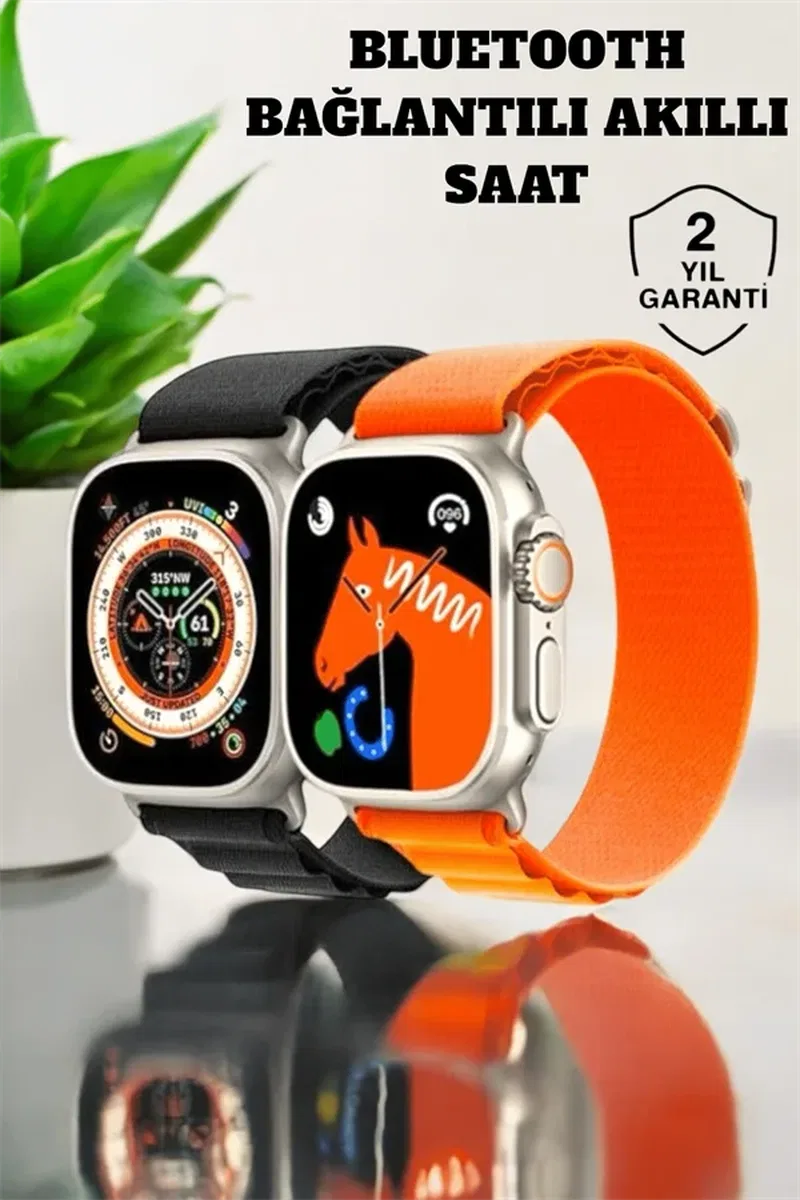 Bluetooth Bağlantılı 49MM Dokunmatik Akıllı Saat Sağlık ve Spor Takip Özellikli görsel 2