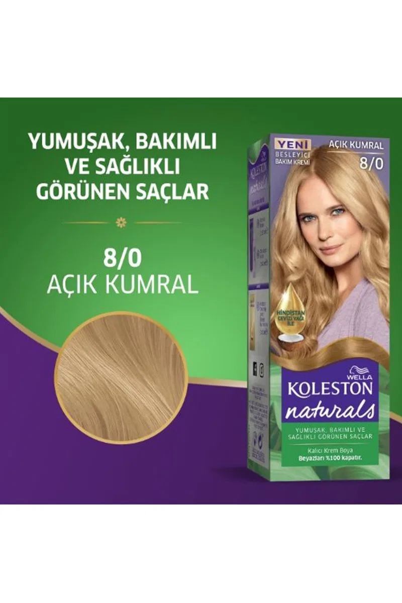 Naturals Saç Boyası Açık Kumral 8/0 görsel 2