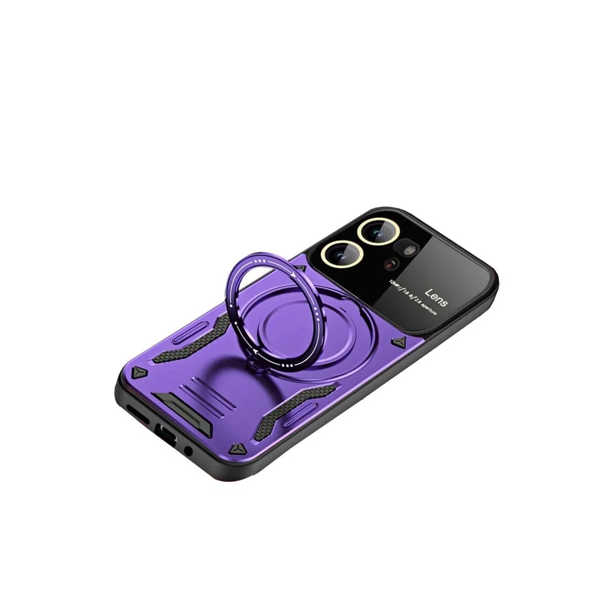 Vivo Y16 Kılıf Joy Lens Standlı Kapak - Mor görsel 3