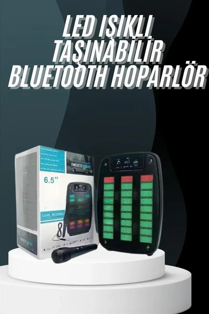 Bluetooth Hoparlör Taşınabilir Şarjlı Işıklı Büyük Boy Yüksek Ses Kaliteli görsel 2