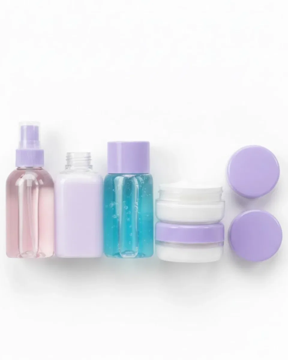 5 Parça Şeffaf Seyahat Kozmetik Seti 30 ml görsel 3