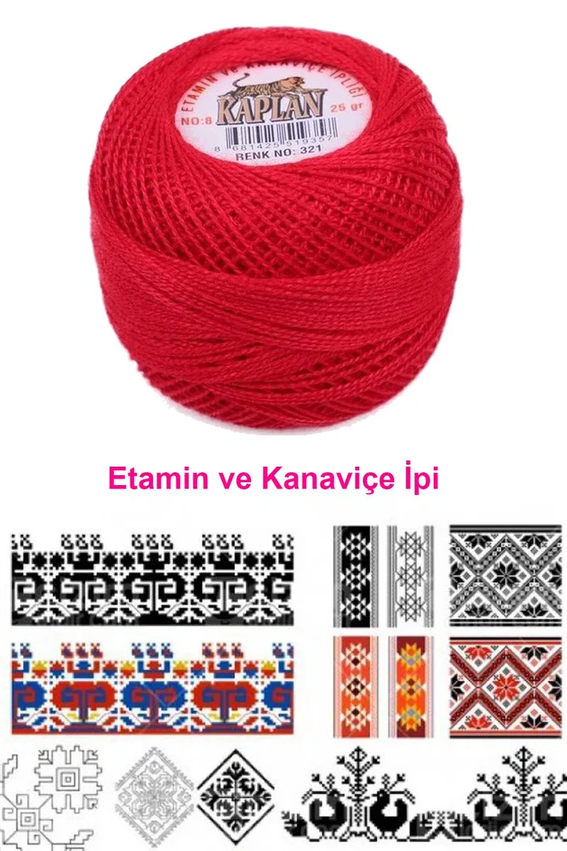 Kaplan Etamin Ve Kanaviçe İpi 8 No Kod/Renk: 321 - Royaleks görsel 2