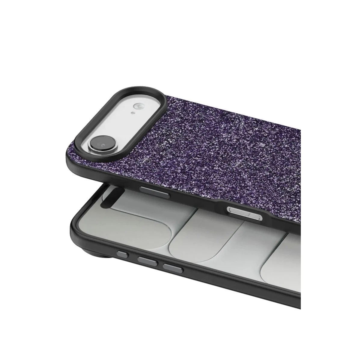 Onegif Apple İphone 17 Air Bright Simli Kapak - Derin Mor görsel 2