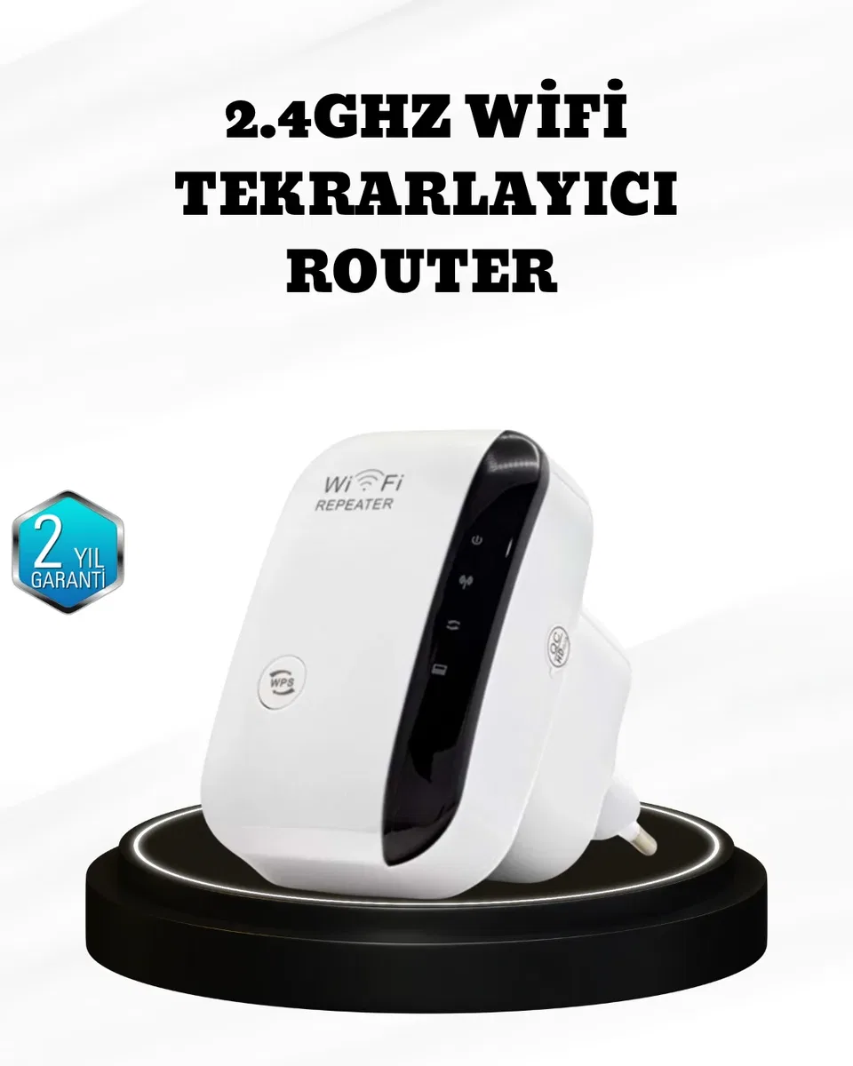 Kablosuz İnternet Genişletici 2. 4GHz WiFi Repeater Kolay Kurulumlu