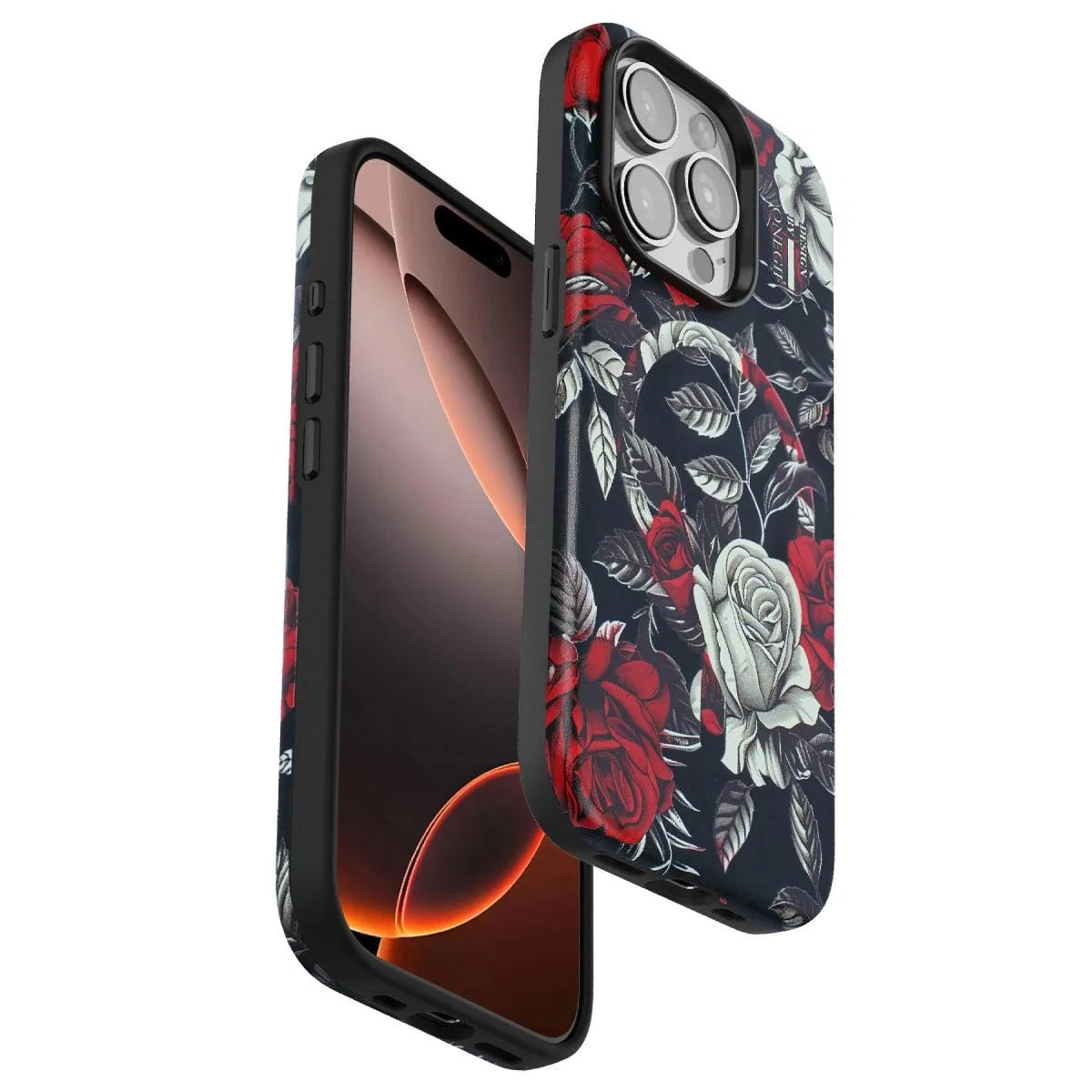 Onegif Apple İphone 15 Pro Max Flower Series Magsafe Kapak - Siyah