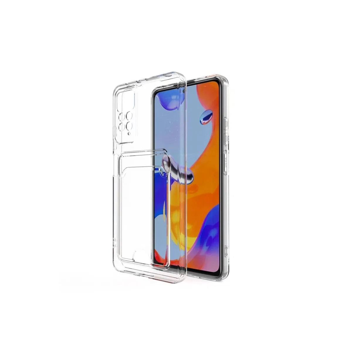 Xiaomi Redmi Note 11 Kılıf Kart Şeffaf Silikon - Şeffaf görsel 7