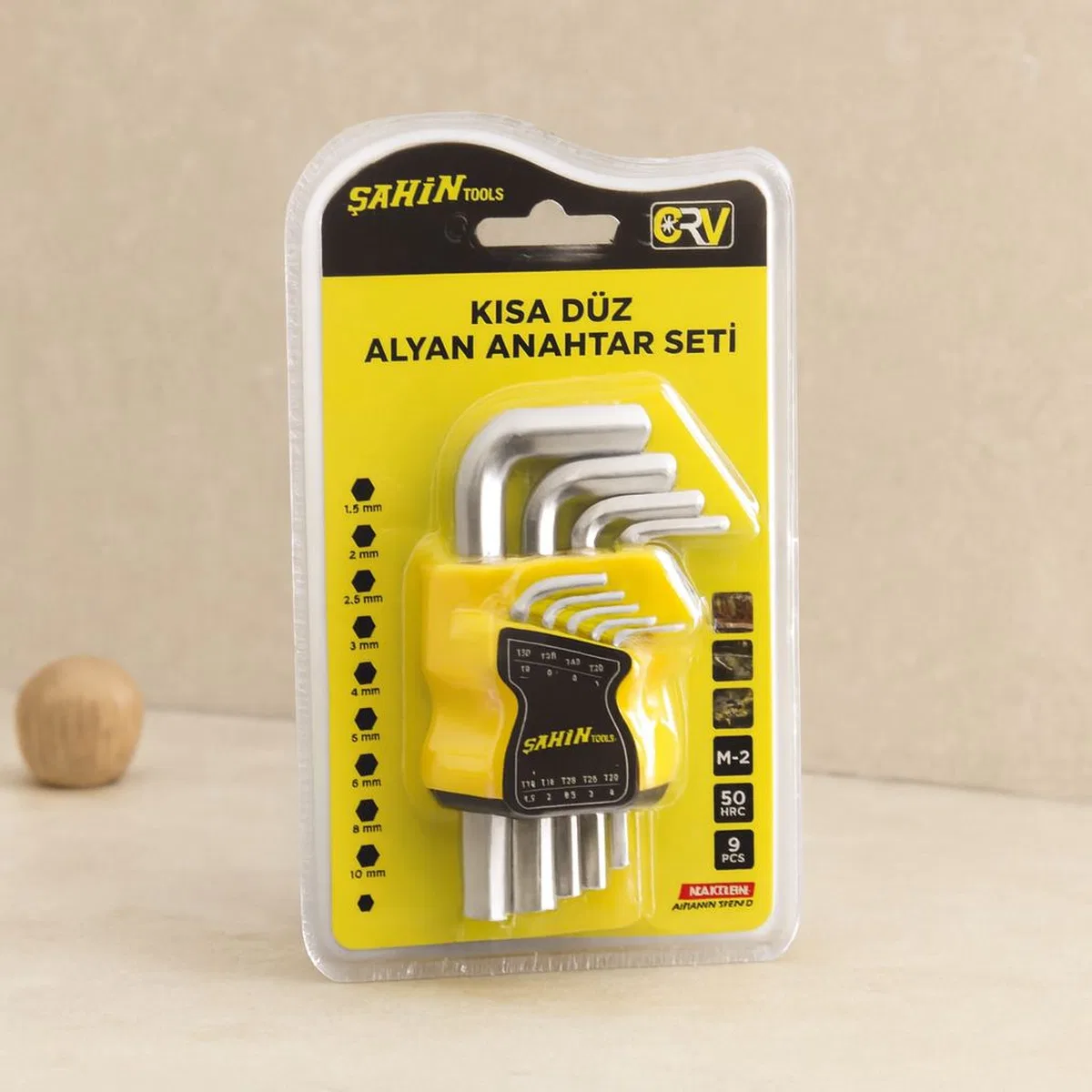 Alyan Anahtar Seti 9 Parça Kısa Düz (1. 5–10 mm)