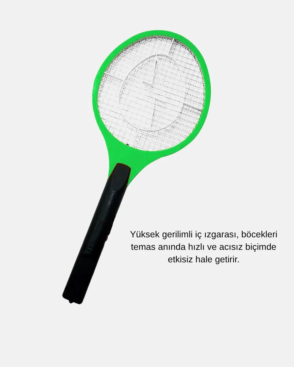 Yüksek Gerilimli Elektronik Sinek Raket – Sessiz, Kimyasız ve Güvenli Kullanım görsel 2