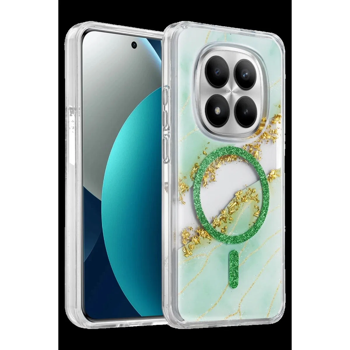 Onegif Xiaomi Redmi Note 15 Pro 5g Lotus Simli Magsafe Kapak - Yeşil