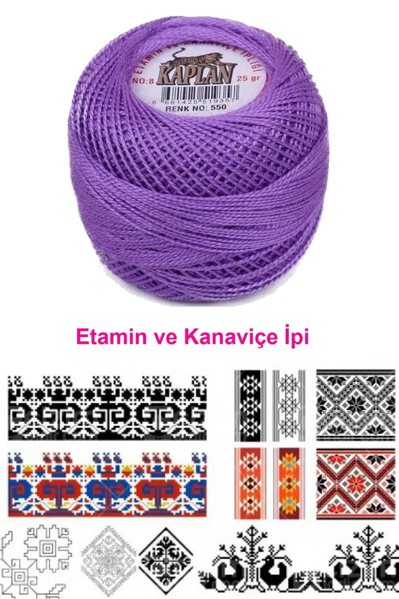 Kaplan Etamin Ve Kanaviçe İpi 8 No Kod/Renk: 550 - Royaleks görsel 2