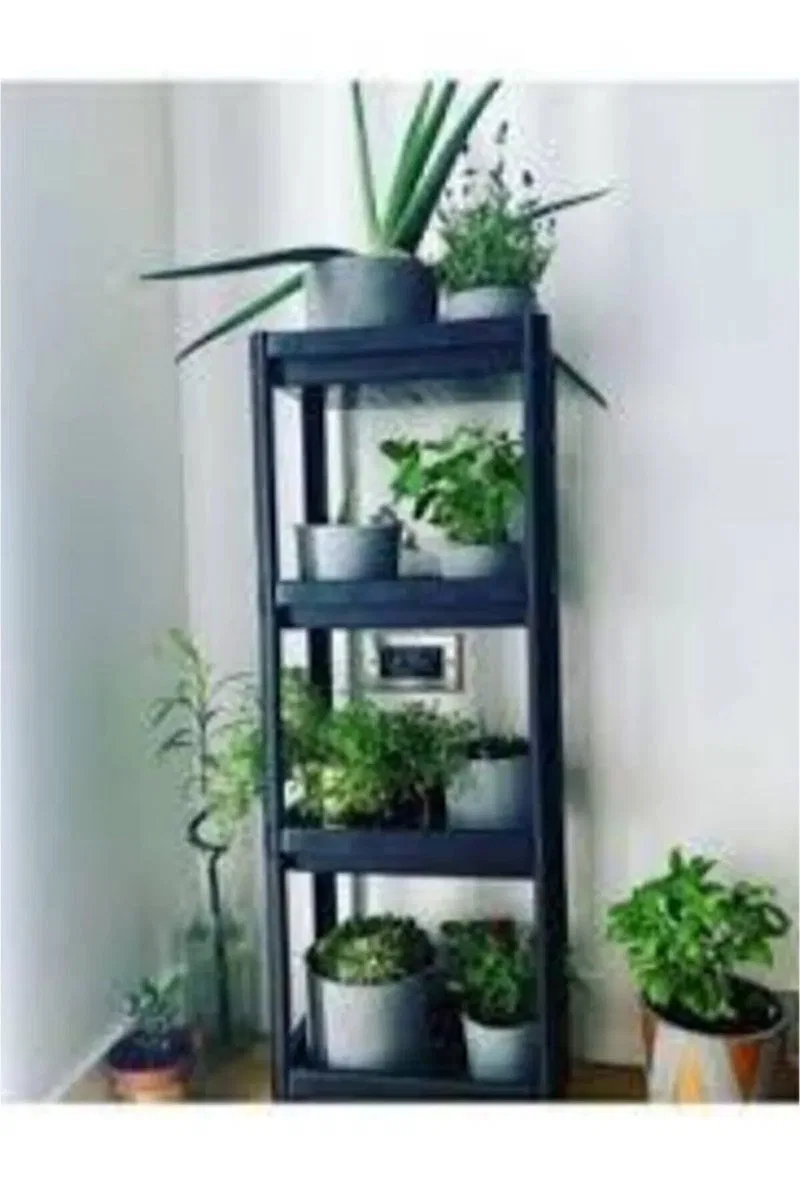 Shelf Unit Raf Ünitesi Siyah Renk 4 Katlı Royaleks-81414 görsel 2