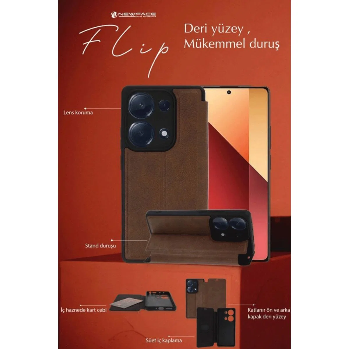 Samsung Galaxy A35 5g Kılıf Flip Cover - Koyu Yeşil görsel 3