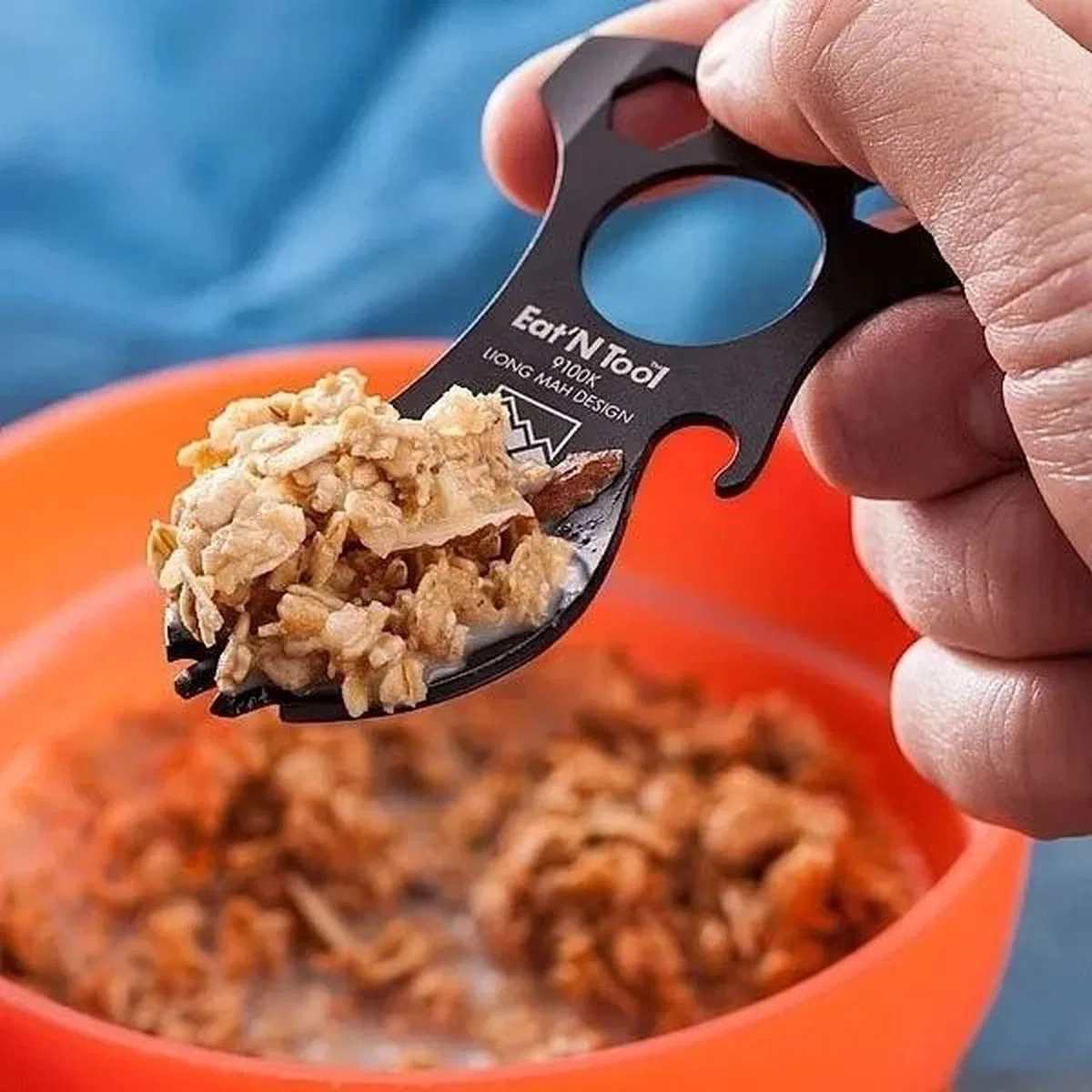 Crkt 9100k Eat’n Tool Karabina Çok Fonksiyonlu Karabina Tornavida Lokma Açacak Çatal Kaşık görsel 5