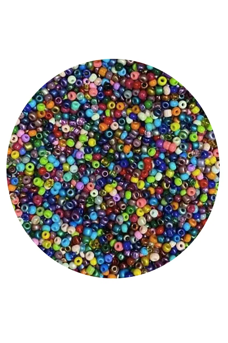 Karışık Renk 4 mm Yaklaşık 660 adet / 60 gram Cam Boncuk Oya Yazma Bileklik ve Kolye görsel 4