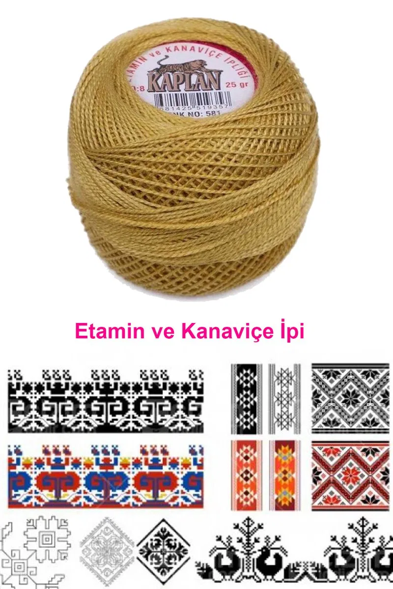 Kaplan Etamin Ve Kanaviçe İpi 8 No Kod/Renk: 581 - Royaleks görsel 2