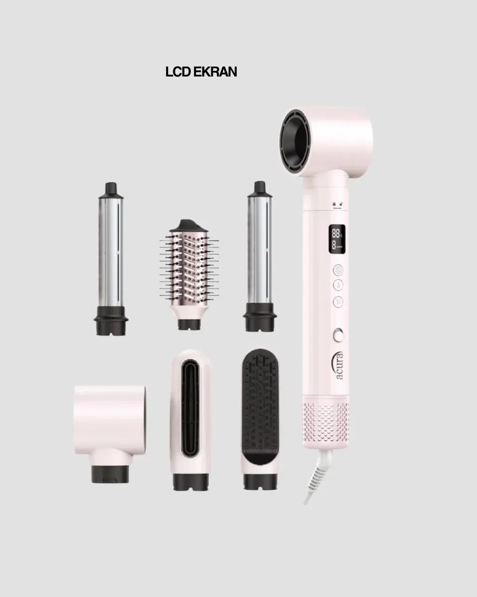 Motorlu LCD Ekranlı Saç Şekillendirme Seti görsel 2
