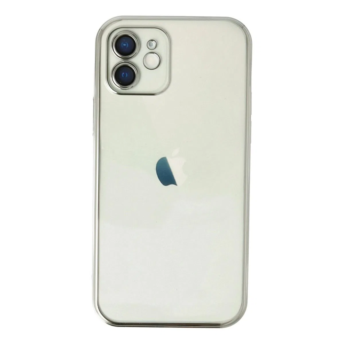 Apple İphone 12 Kılıf Razer Lensli Silikon - Gümüş
