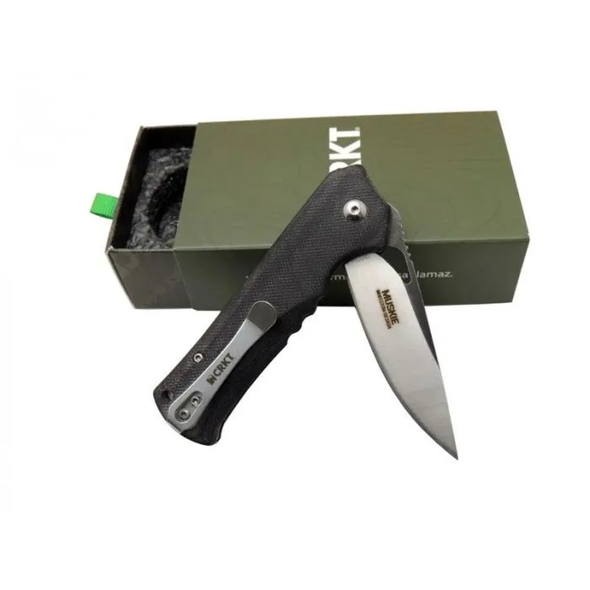 Crkt Muskie 202 Bk Siyah Kamp / Outdoor Çakı 18 Cm - Yarı Otomatik, Kemerlikli, Kutulu görsel 2