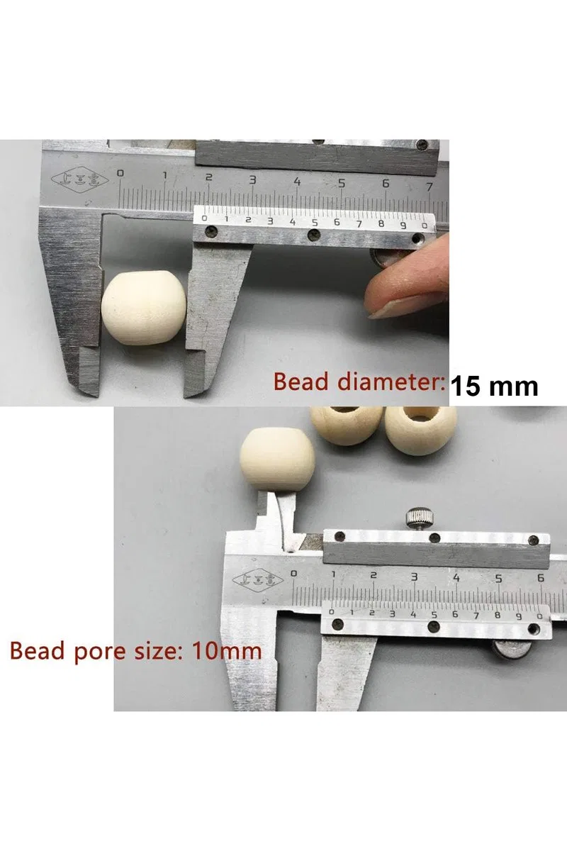 100 Gr (100 Adet) Ahşap Boncuk 15 mm çap x 10 mm Delik Doğal Yuvarlak Ahşap Makrome El İşi Çanta görsel 2