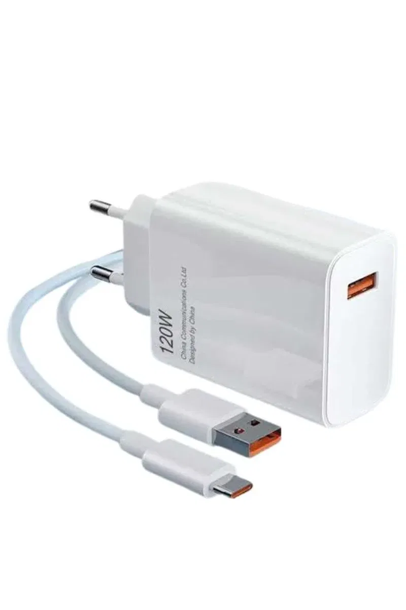 Type C Yüksek Hızlı Şarj Aleti Beyaz 120W Ultra Uzun Ömürlü görsel 3