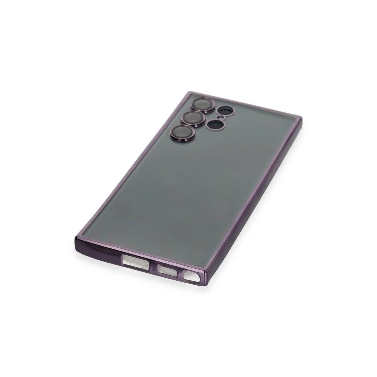 Samsung Galaxy S22 Ultra Kılıf Razer Lensli Silikon - Mor görsel 3