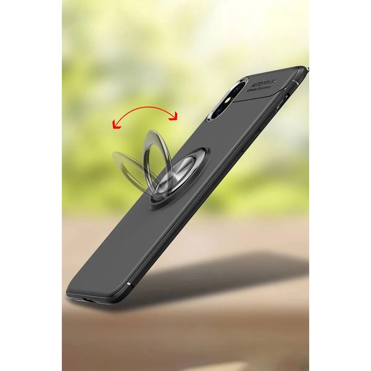 Apple İphone Xs Max Kılıf Range Yüzüklü Silikon - Siyah görsel 3