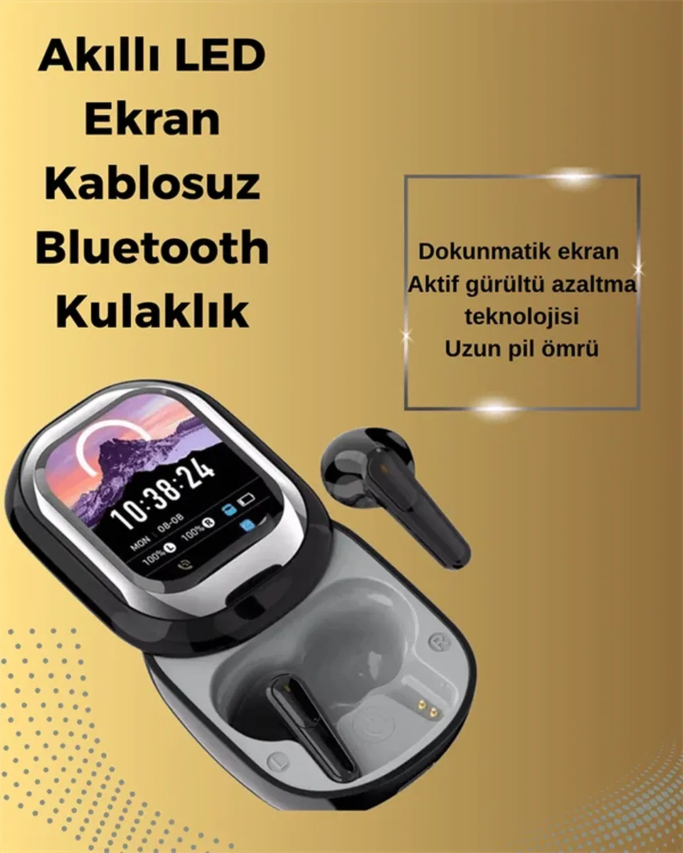 Şık, Akıllı ve Güçlü: LED Ekranlı Kablosuz Kulaklık Seti görsel 2