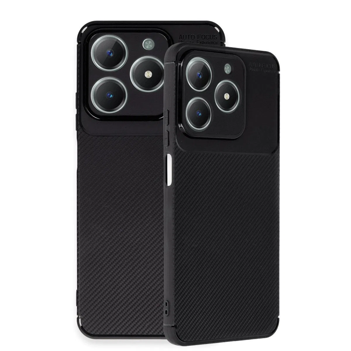 Realme C61 Kılıf Auto Focus Karbon Kapak - Siyah görsel 3
