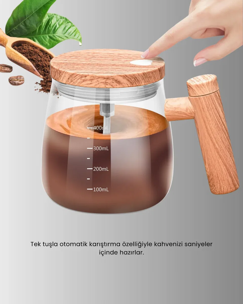 IP6 Su Sızdırmaz Şarjlı Kupa 3D Karıştırma, 400 ml Yeni Nesil görsel 2