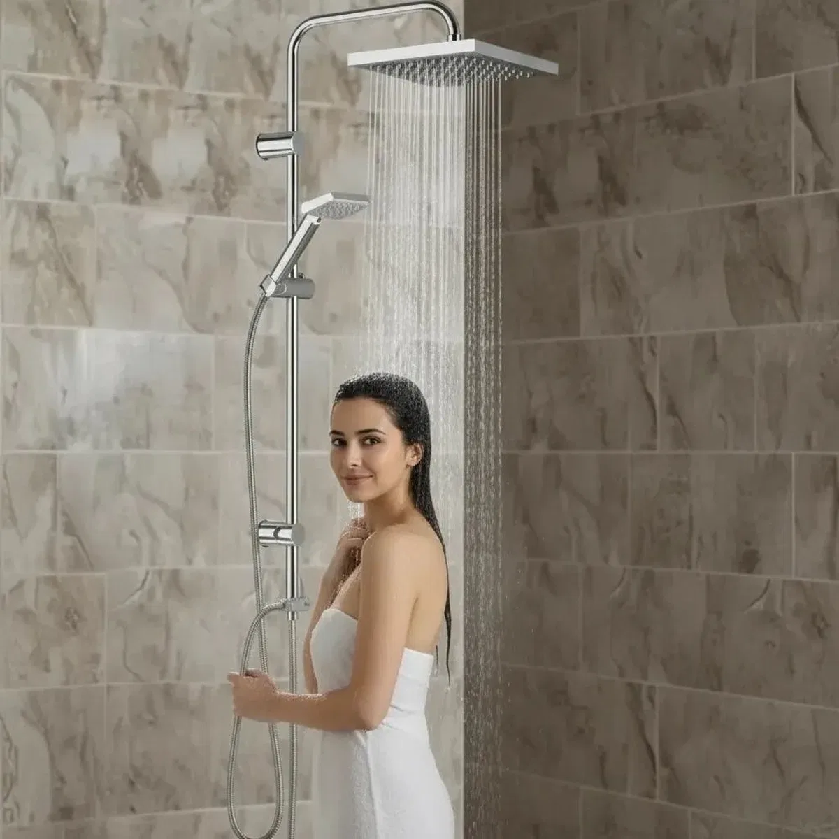 Irmak Premium Robot Yağmurlama Tepe Duş Sistemi – Modern Banyo Batarya Seti görsel 2