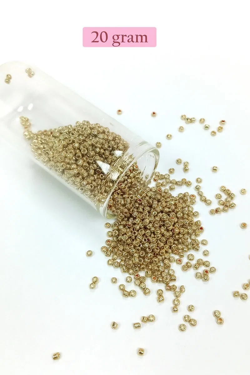 Dökme Cam Kum Boncuk (11/0) 2 mm - 4 Renk - Toplam 80 Gram - BNC404 görsel 4