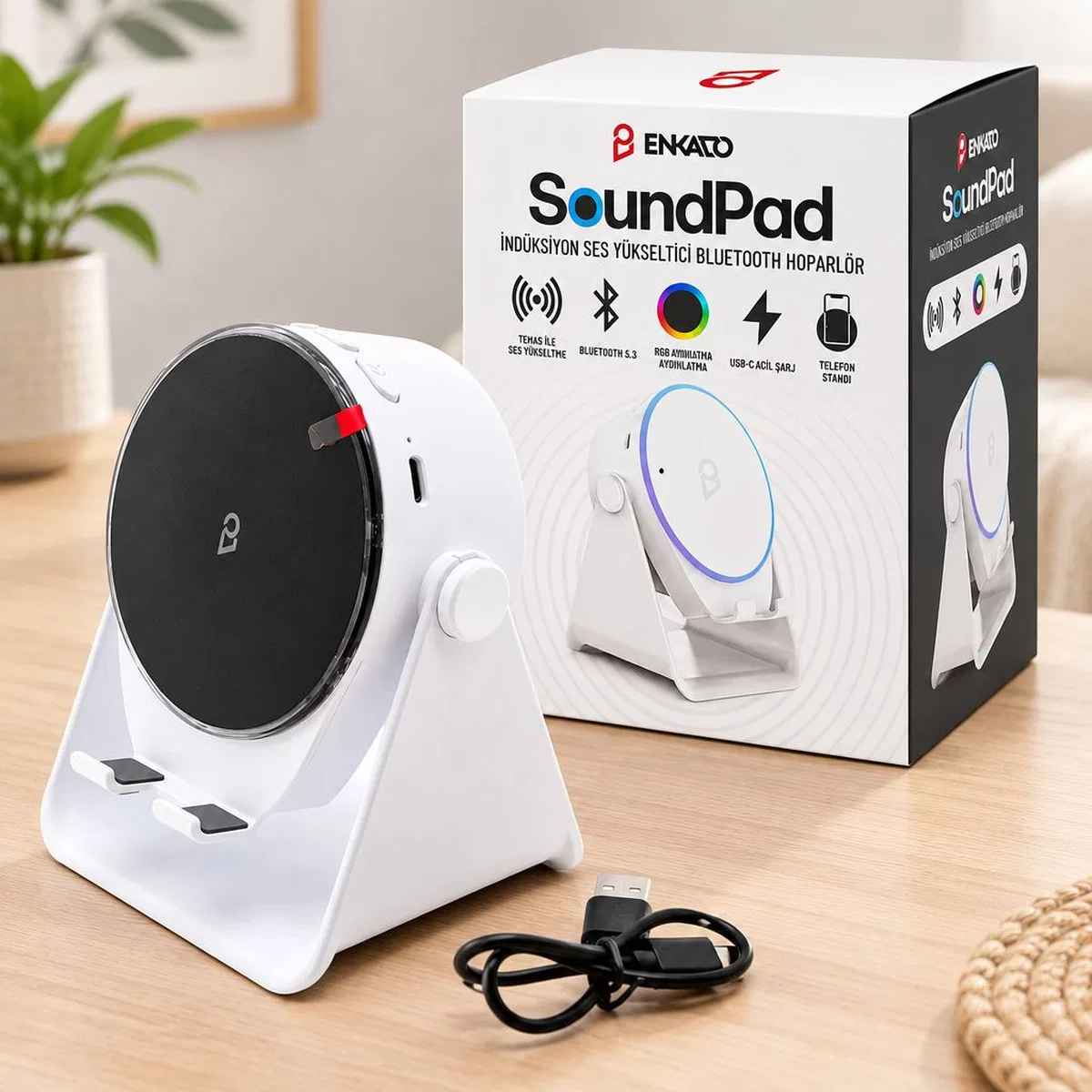 Bluetooth Hoparlör Soundpad EKD-S11 5W 2000mAh Beyaz