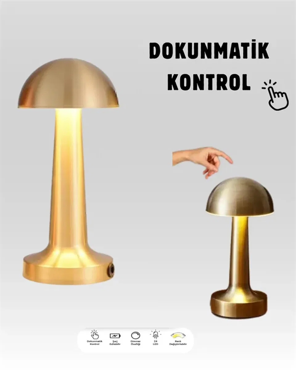 %100 Kademeli Ayarlanabilir Işık – USB Şarjlı Masa Lambası görsel 4