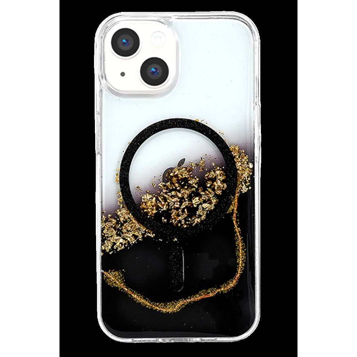 Onegif Apple İphone 14 Lotus Simli Magsafe Kapak - Siyah görsel 3