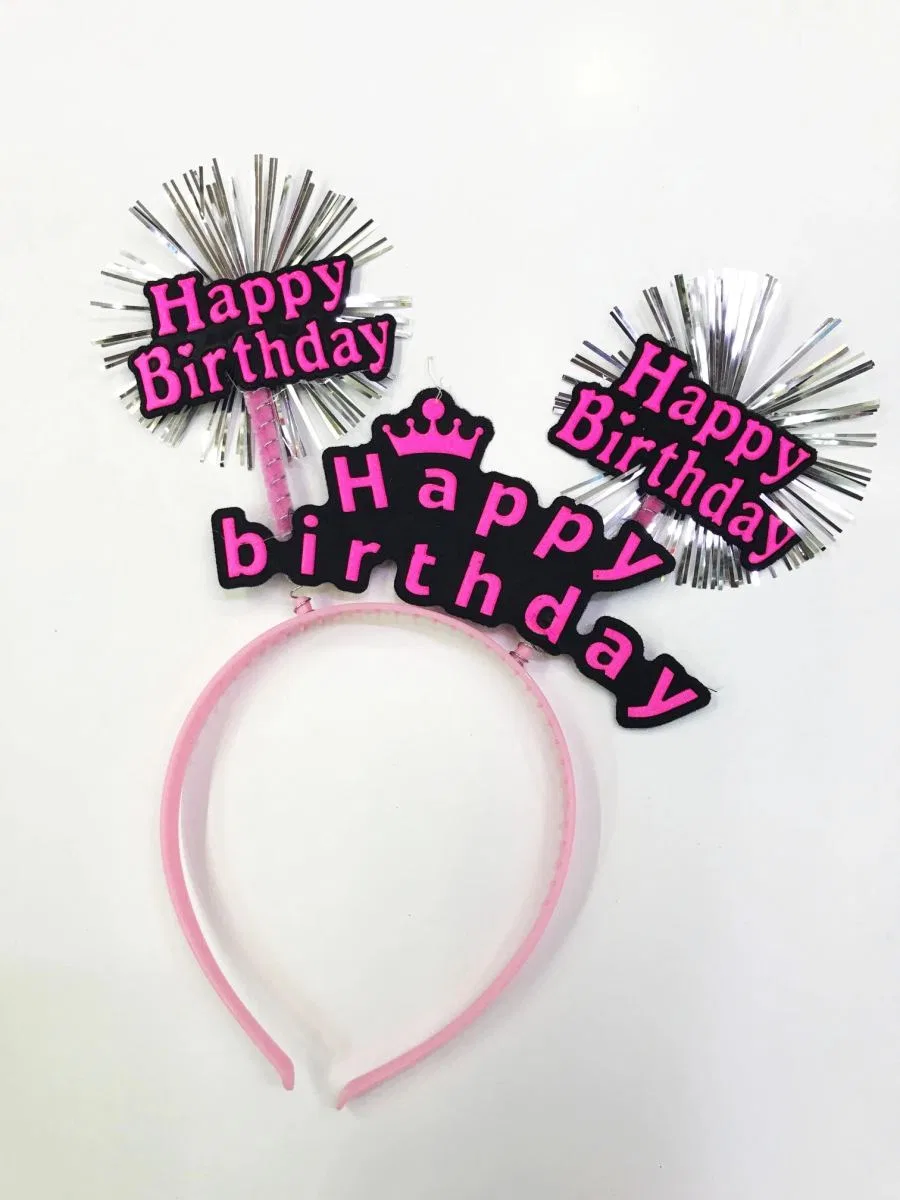 Happy Birthday Neon Renk Doğum Günü Tacı 12 Adet görsel 5