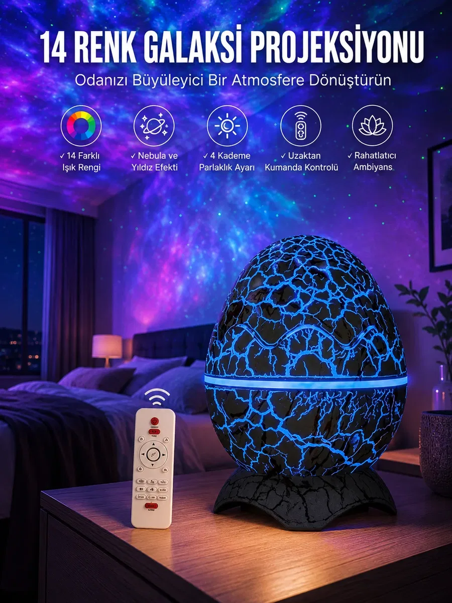 Yumurta Şeklinde Su Dalgalı Bluetooth Speaker Lamba Renkli Şarjlı Yeni Nesil