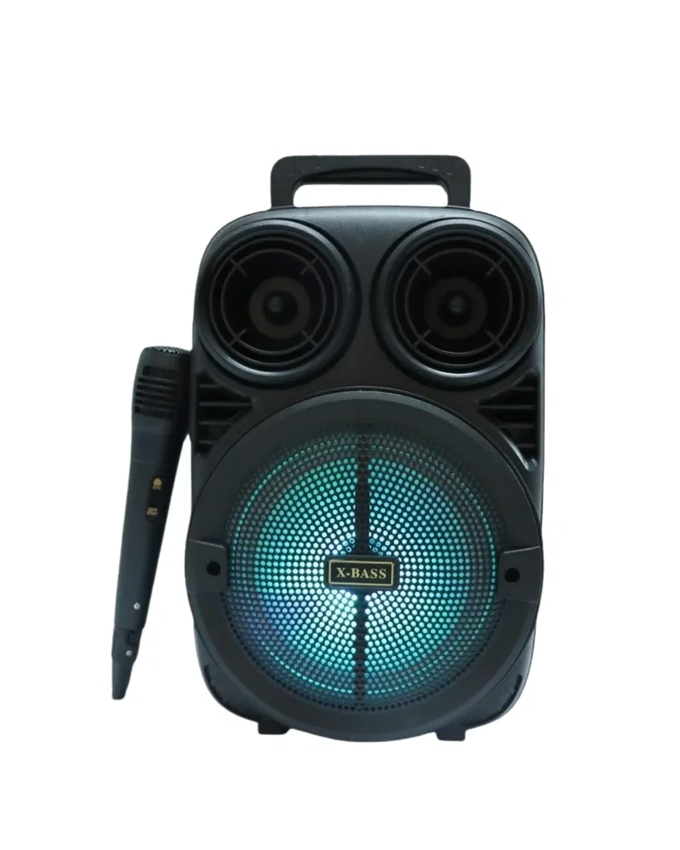 RGB Işıklı Bluetooth Karaoke Hoparlör Mikrofonlu USB TF Kart Destekli Taşınabilir Speaker görsel 2