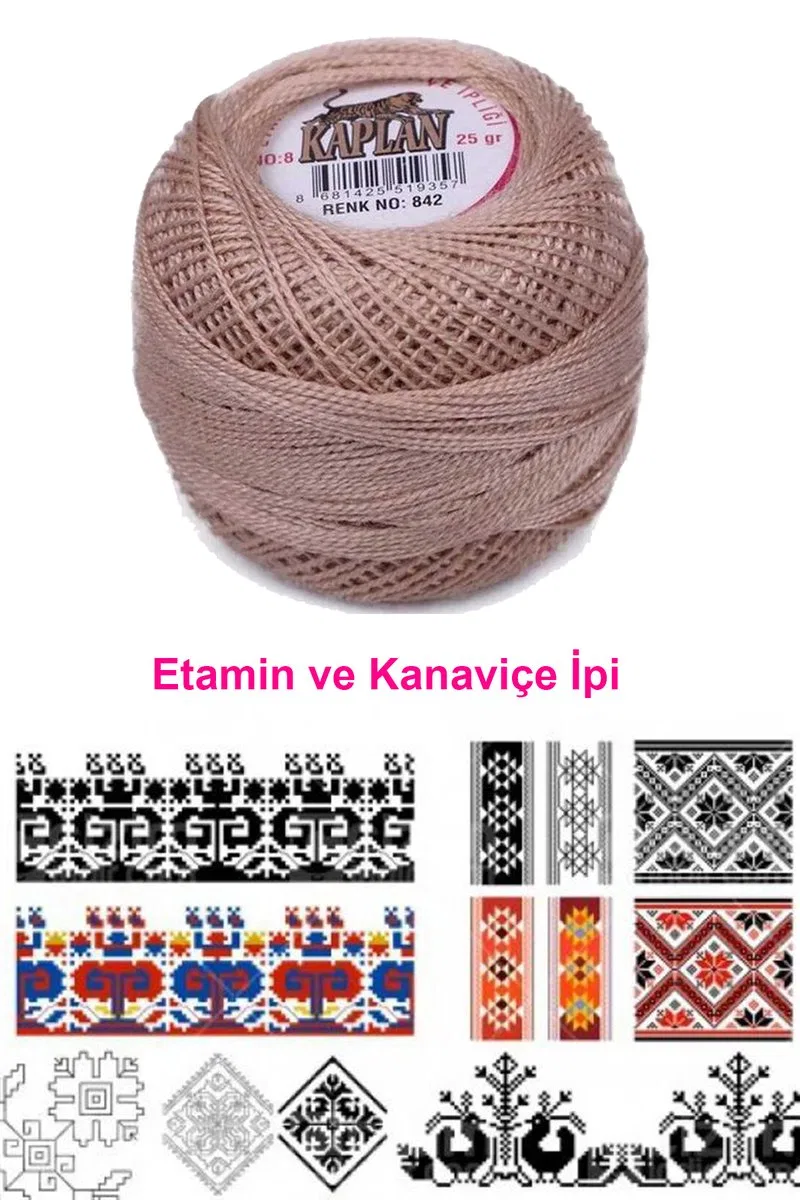 Kaplan Etamin Ve Kanaviçe İpi 8 No Kod/Renk: 842 - Royaleks görsel 2