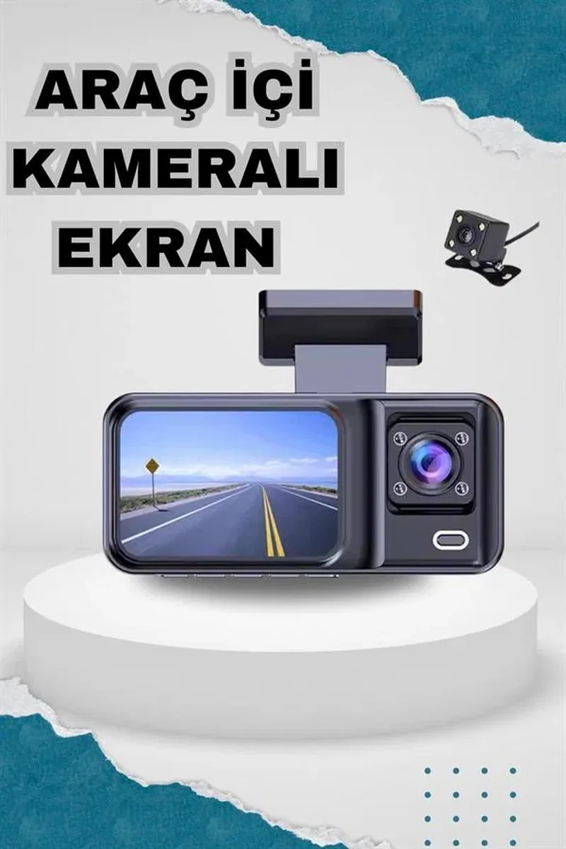Ön ve Arka Kameralı 2 İnç 1080P Full HD DVR Araç İçi Ekran görsel 2