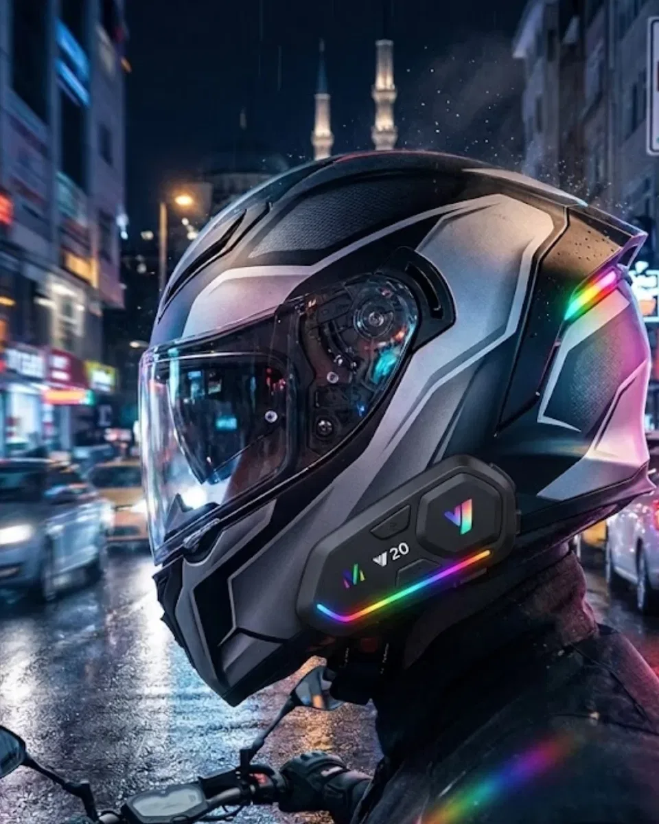 Şarjlı Motosiklet Kask Intercom Kulaklık Bluetooth 5. 3 Teknolojisi
