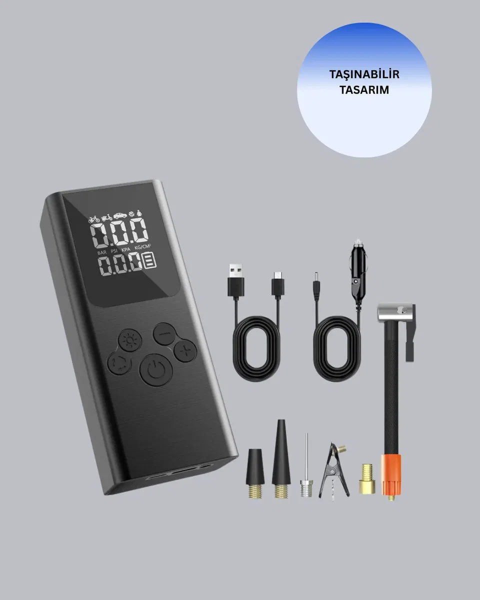 Dijital Lastik Pompası Çok Amaçlı Taşınabilir Kompresör görsel 4