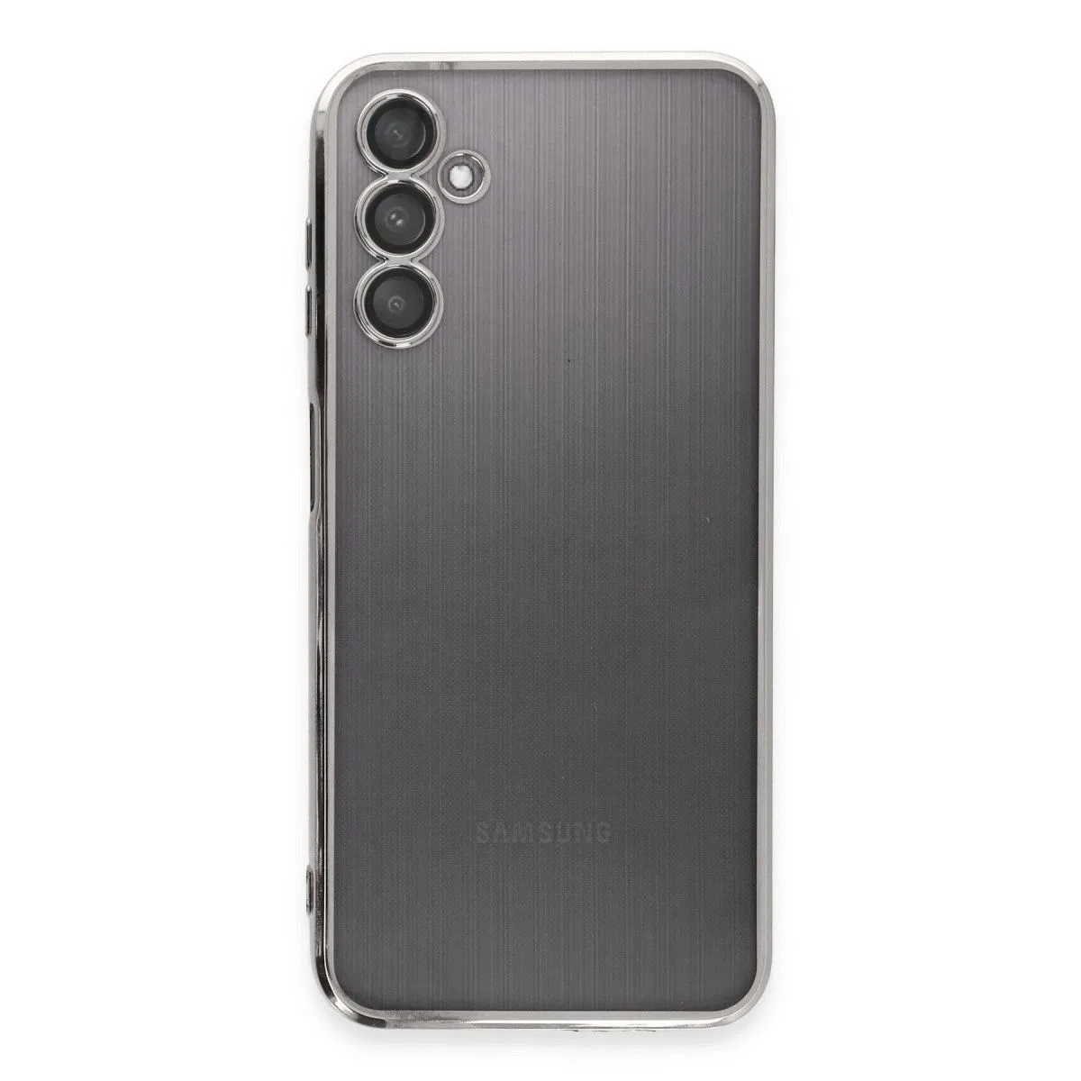Samsung Galaxy A14 4g Kılıf Razer Lensli Silikon - Gümüş görsel 2