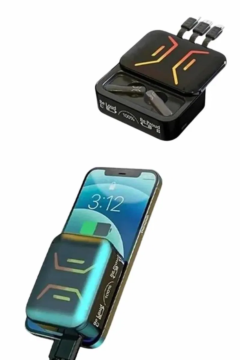 Gaming Bluetooth Kulaklık Dahili Powerbank Kablolu Düşük Gecikmeli Bluetooth 5. 2 görsel 4
